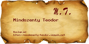 Mindszenty Teodor névjegykártya